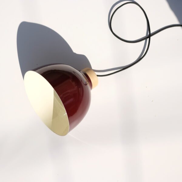 LAMPARA COLGANTE 25 CM  BORDO BRILLANTE
